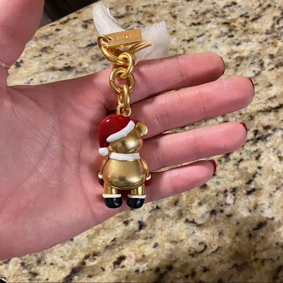 NWT Coach Santa Bear Bag Charm Keychain - Picture 6 of 9
